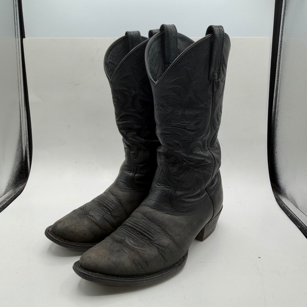 Ariat Heritage Western R-Toe Deertan Black Leather Cowboy Boots 10002218 Mens 9D